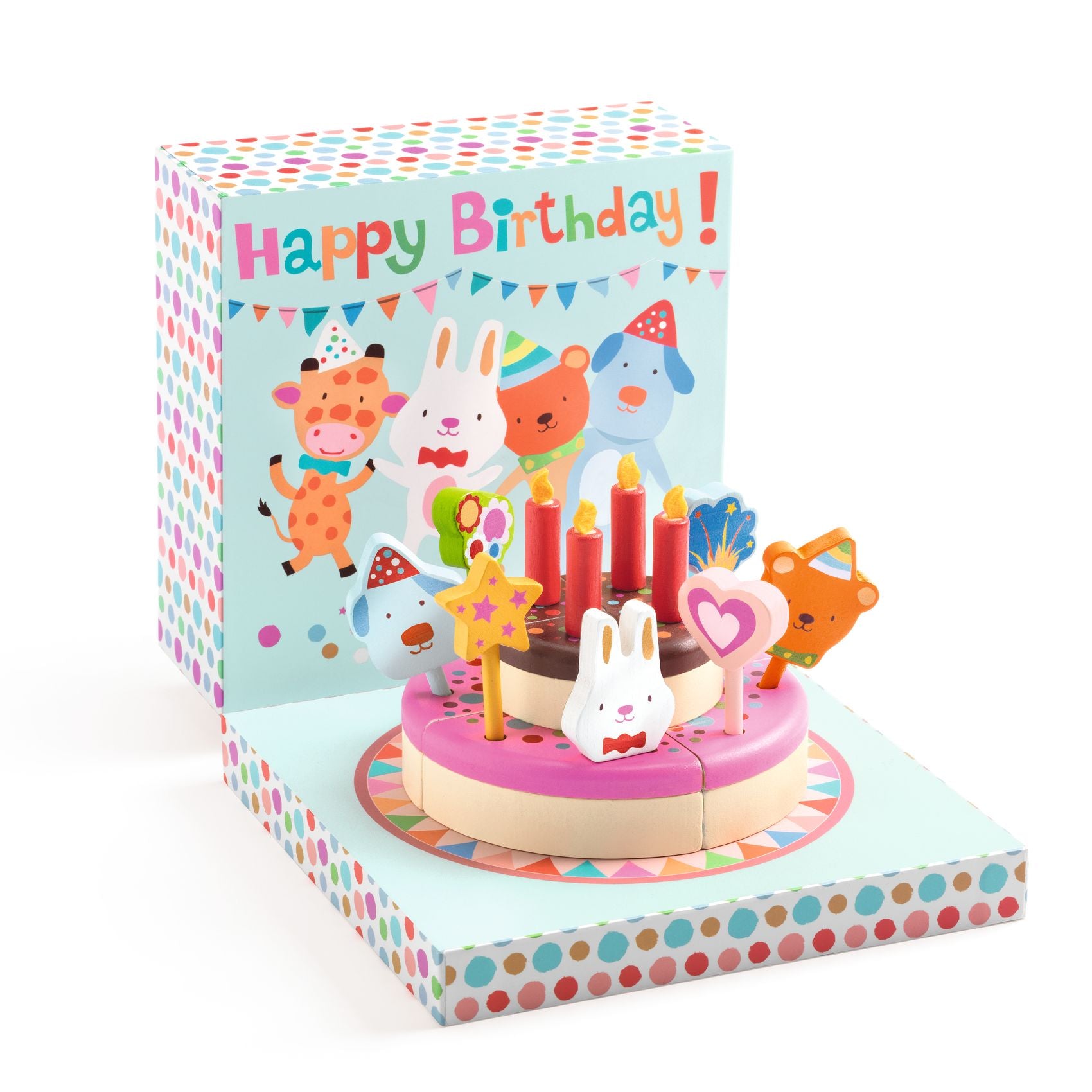 Happy Birthday Wooden Cake Set