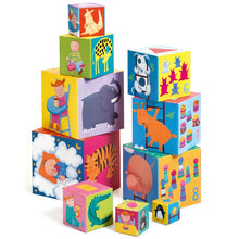Load image into Gallery viewer, 10 Funny Stacking Cubes - Djeco
