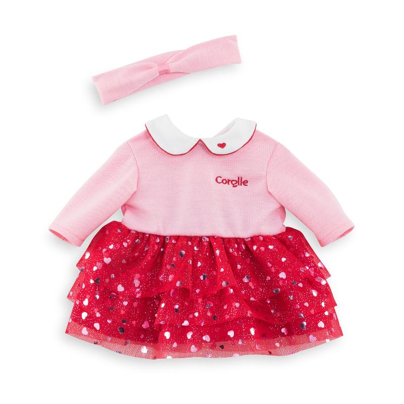 Hearts Dress & Headband Set - 30 cm Baby Doll