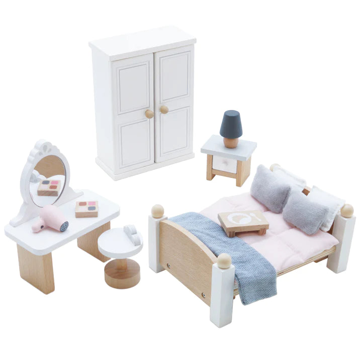 Wooden Dollhouse Furniture - Bedroom