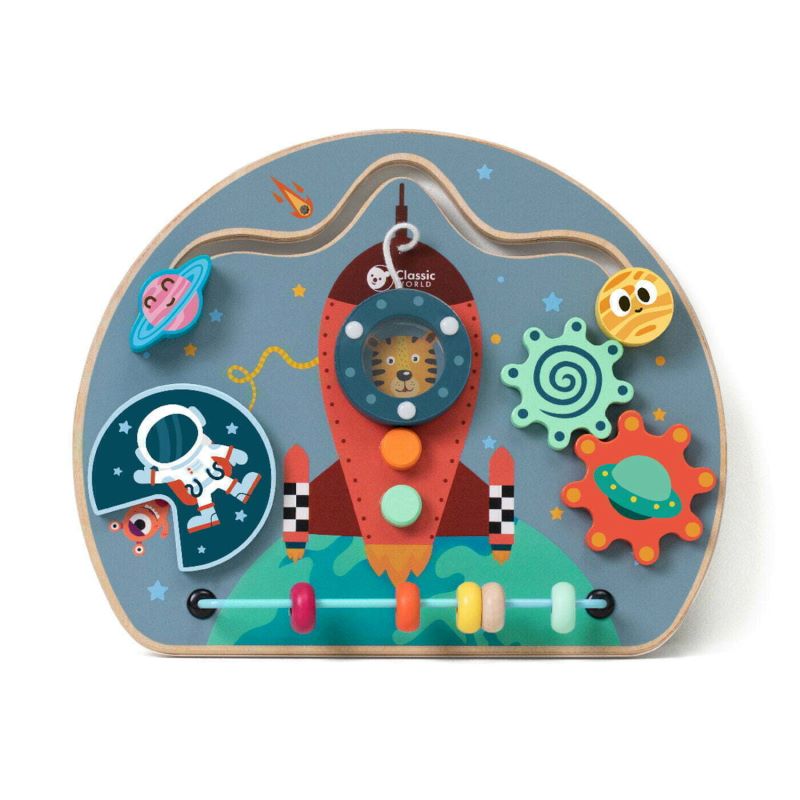 Space Themed Wooden Busy Board