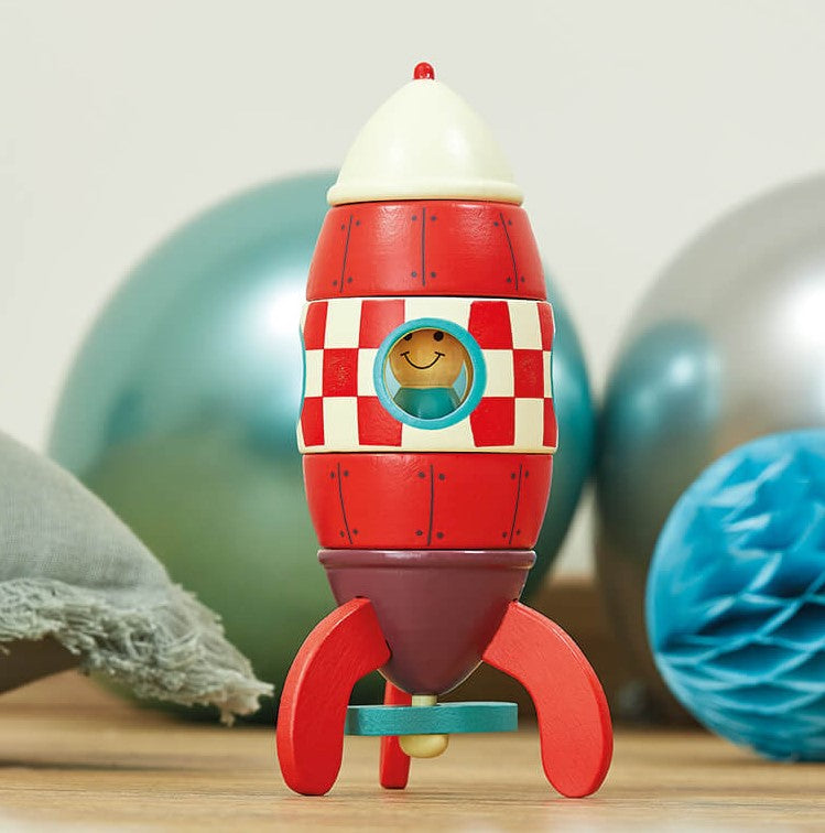 Small Magnetic Wooden Rocket