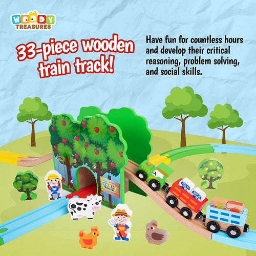 First Wooden Train Farm Set