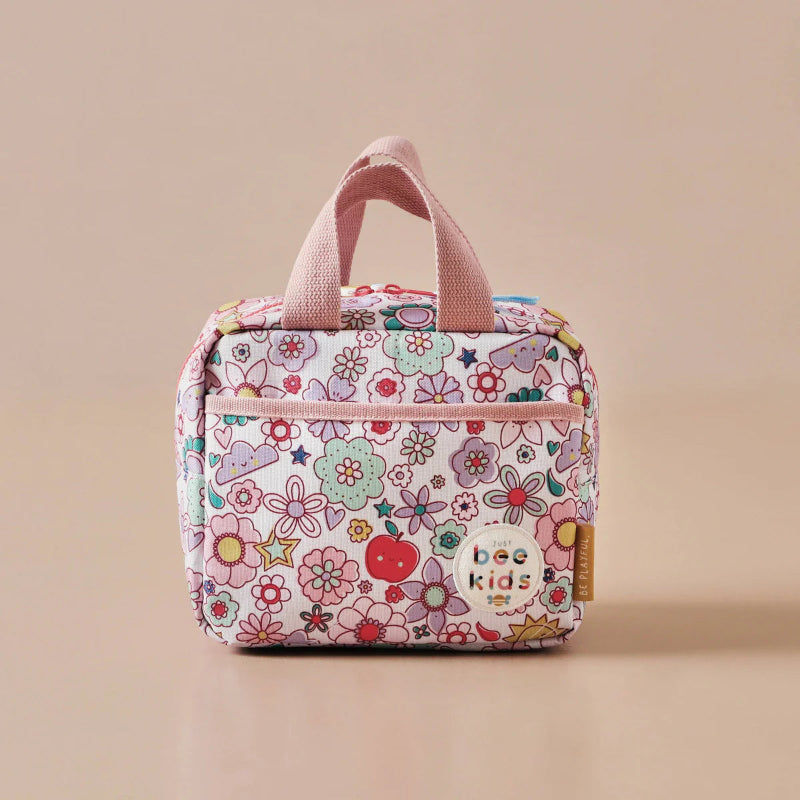 Retro Floral Print Insulated Lunch Bag