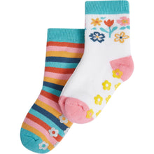 Load image into Gallery viewer, Grippy Socks Floral Multi 2 Pack
