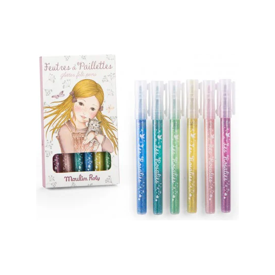 Les Rosalies 6 glitter Felt Pens