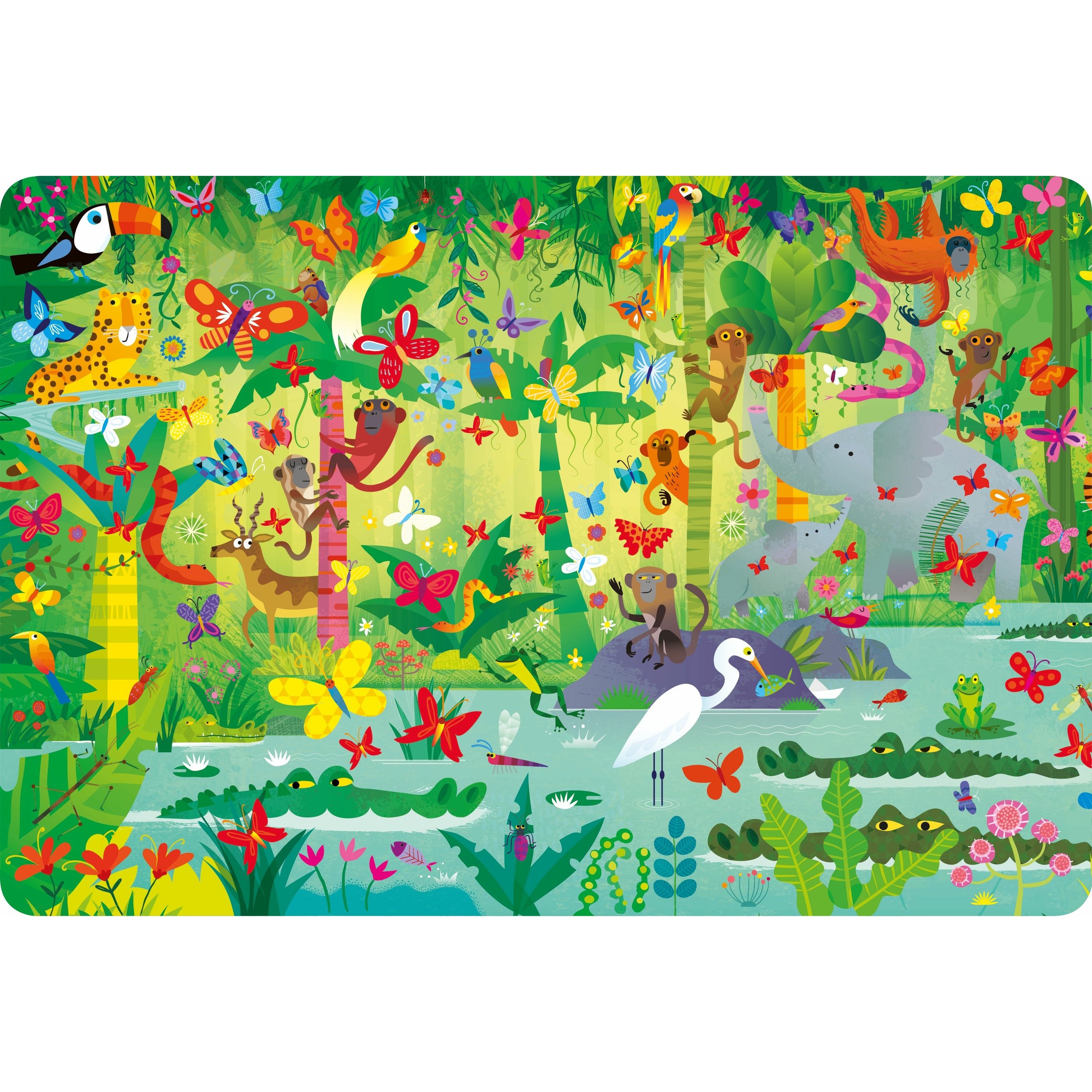 Jungle 100 piece Puzzle& Book