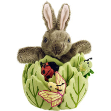 Load image into Gallery viewer, Rabbit in a lettuce Hide Away Puppet
