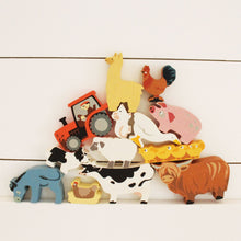 Load image into Gallery viewer, Wooden Farmyard Animals &amp; Shelf
