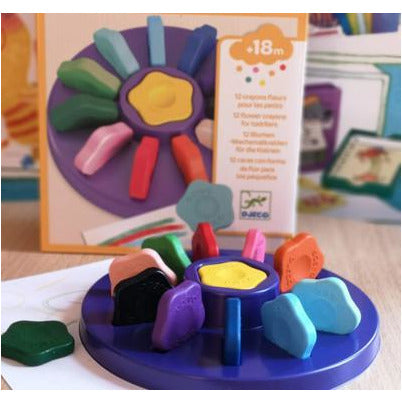 12 Flower Crayons For Toddlers